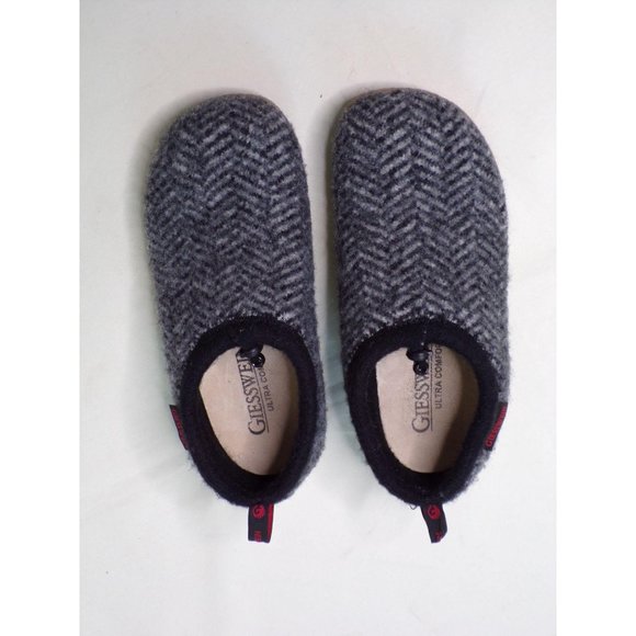 🆕 GIESSWEIN Tahoe Slipper Shoe Black Herringbone Wool EU 37 US 6.5-7 - Picture 6 of 11